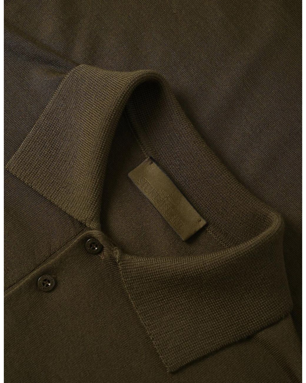 Stone Island Green Ghost 5100076 Knitted Polo for men