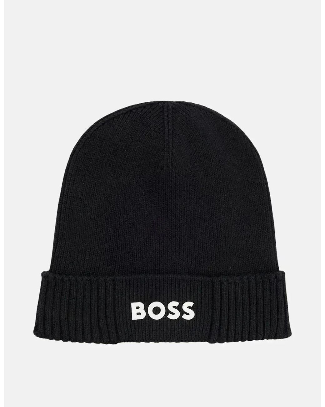 Boss Black Boss Asic-X Cotton Wool Beanie Dark