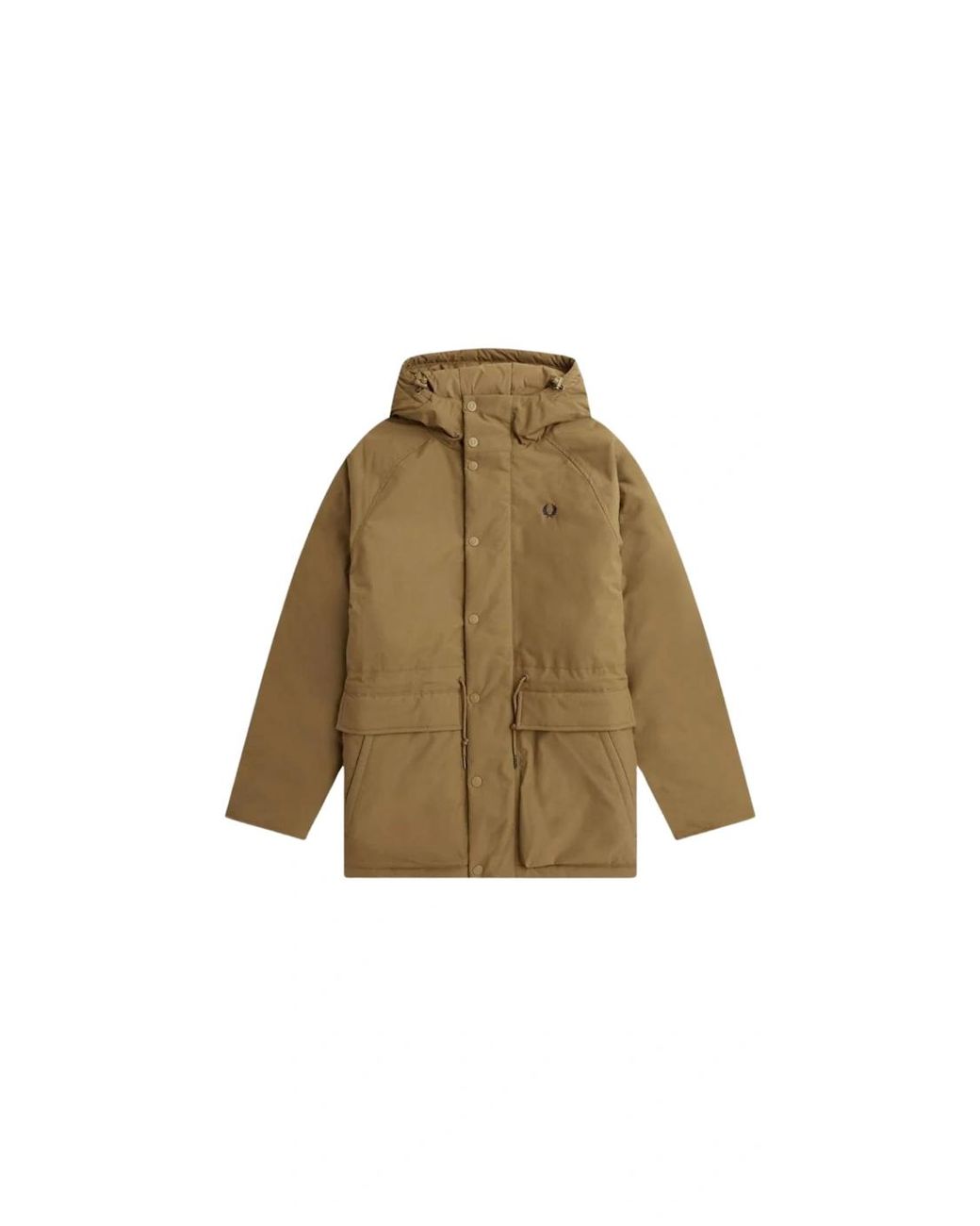 Fred Perry Padded Zip Through Shaded Stone Jacket in Natural for