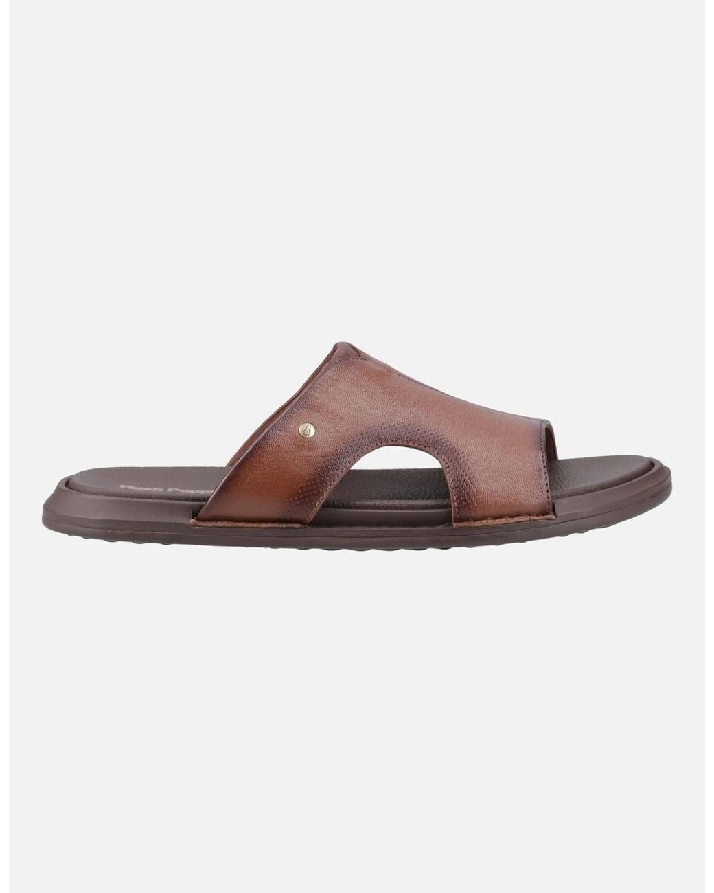 Hush Puppies Brown Callum Slide Leather Sandals for men
