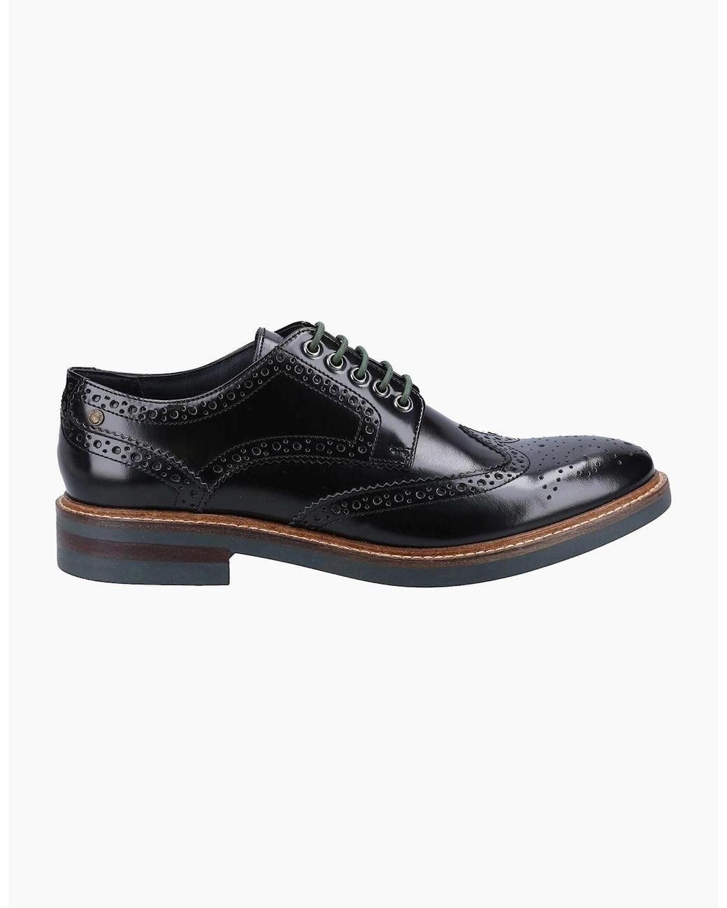 Base London Black London Woburn Leather Shoes for men