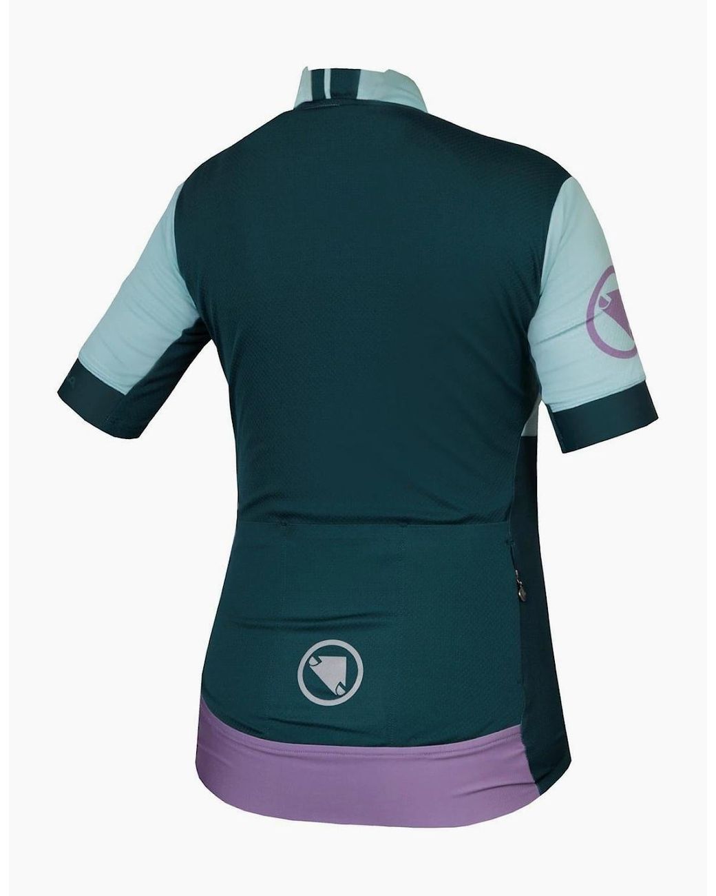 Endura Blue Mock Neck Short Sleeve Slim Fit Athletic Jersey