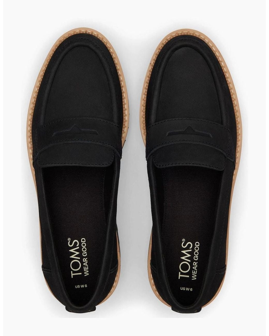 TOMS Black Cara Leather Loafers