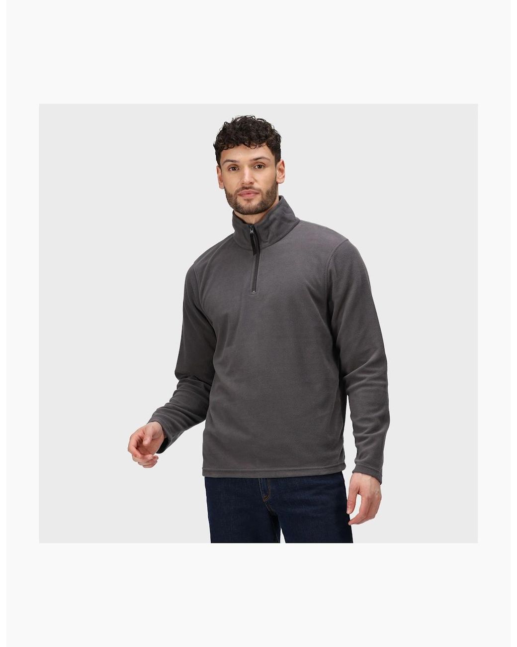 Regatta Gray Professional Micro Zip Neck Fleece Top for men