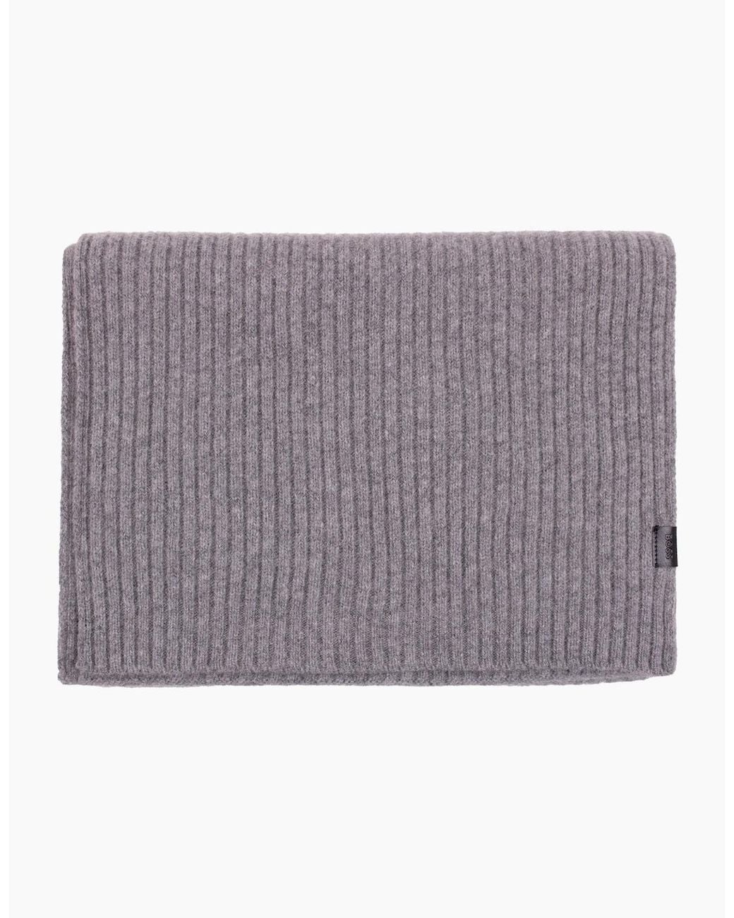 Boss Gray Gift-Boxed Hat And Scarf Set 041 for men