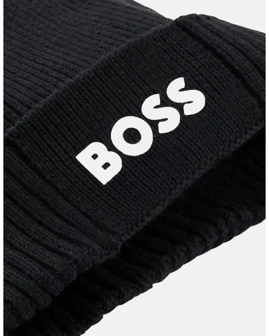 Boss Black Boss Asic-X Cotton Wool Beanie Dark