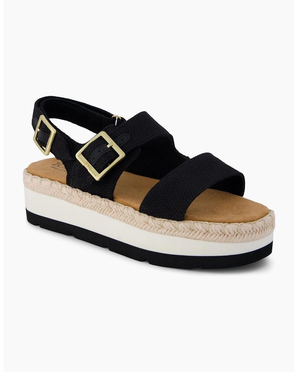 TOMS Black Giana Flatform Sandals