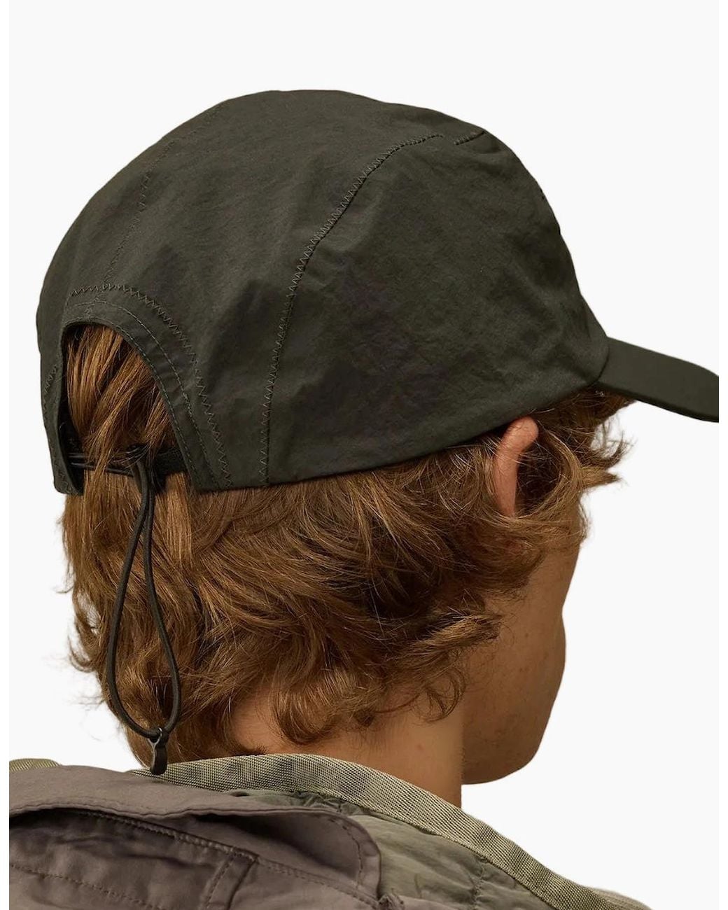 C P Company Black P.P.T. Embroidered Logo Cap for men
