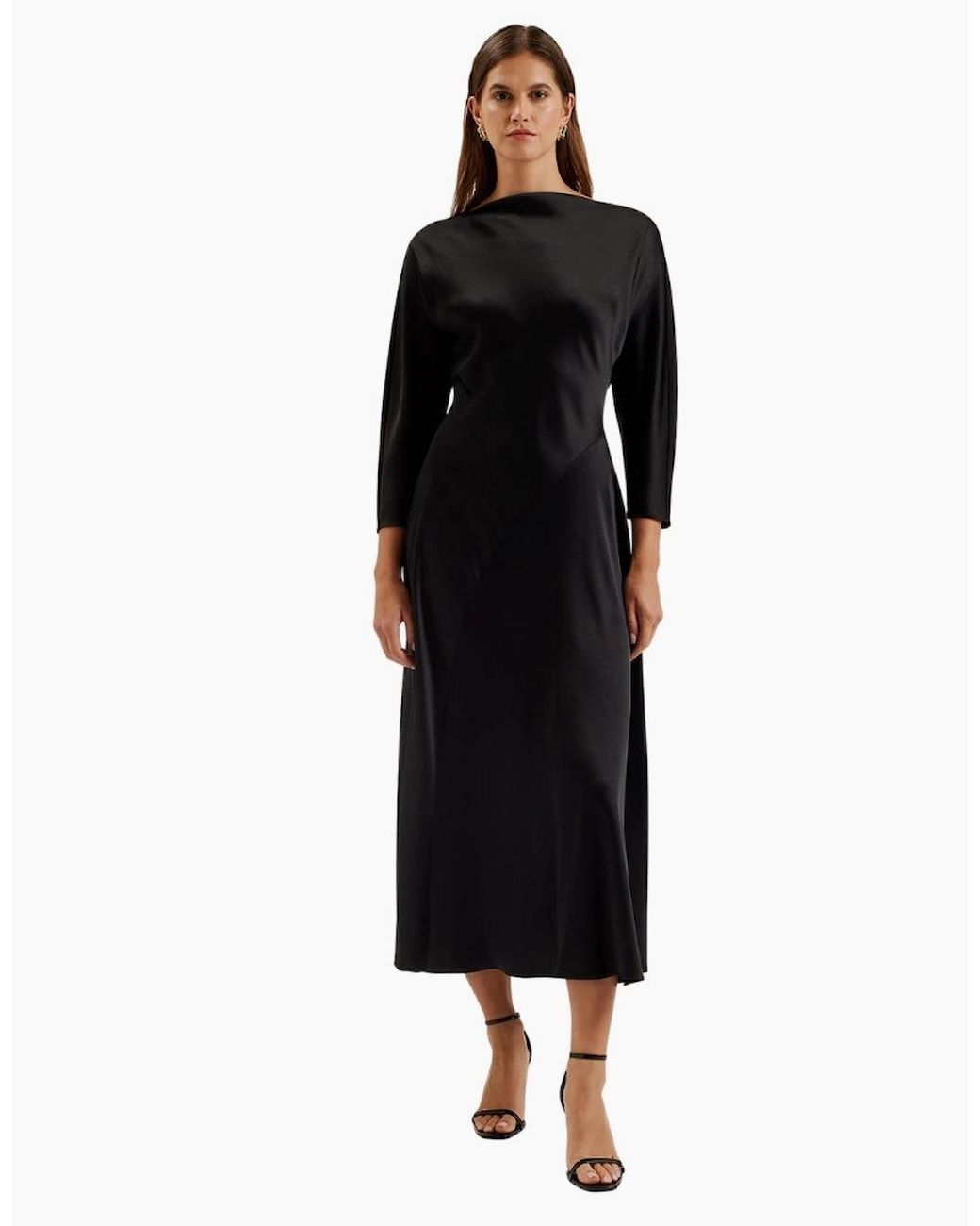 Ted Baker Black Avelli Curve Seam Detail Midi Dress