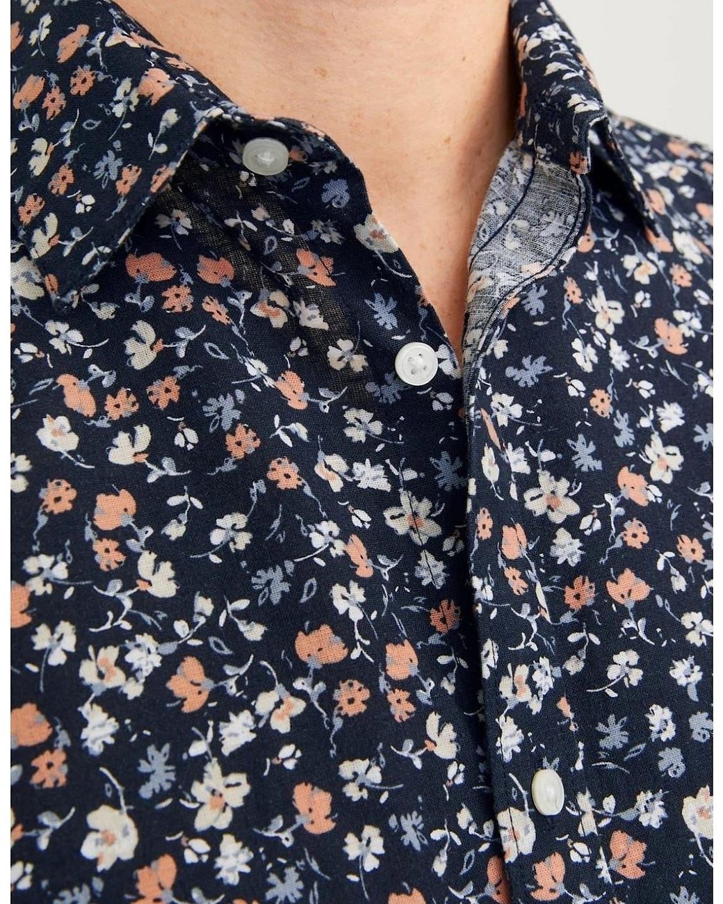 Jack & Jones Blue Regular Fit Short Sleeve Print Shirt for men