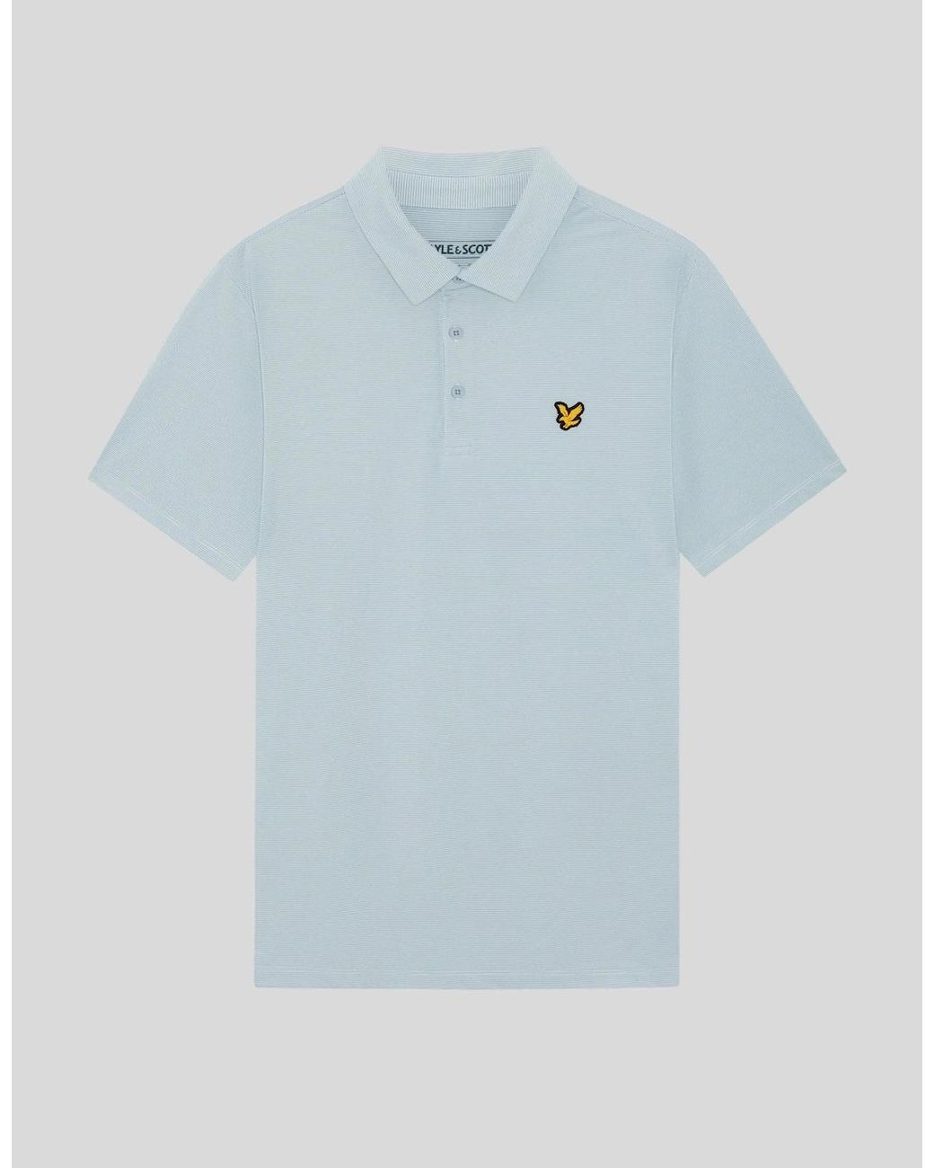 Lyle & Scott White Microstripe Technical Polo Shirt for men