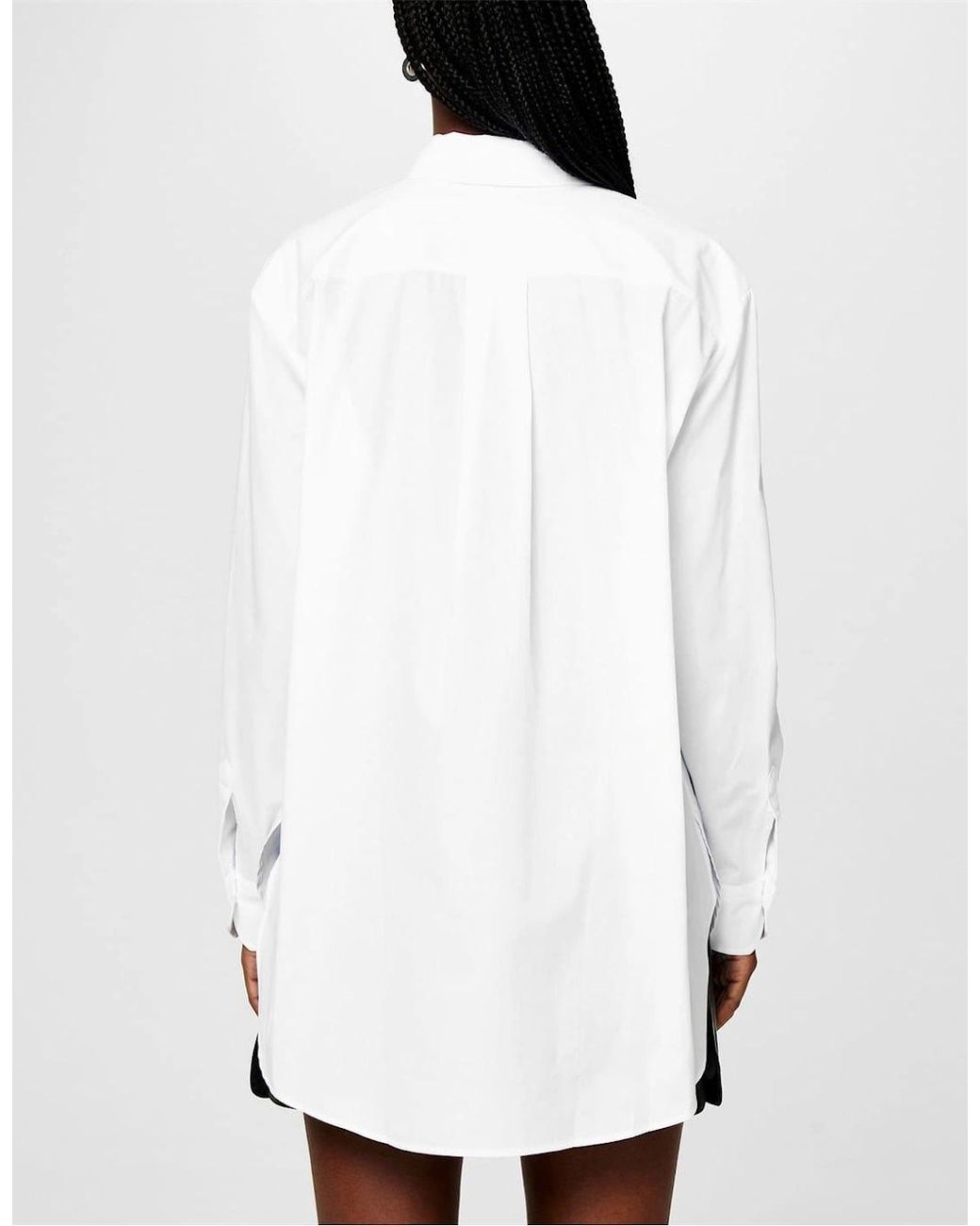 Boss White Oversize Fit Long Sleeve Shirt