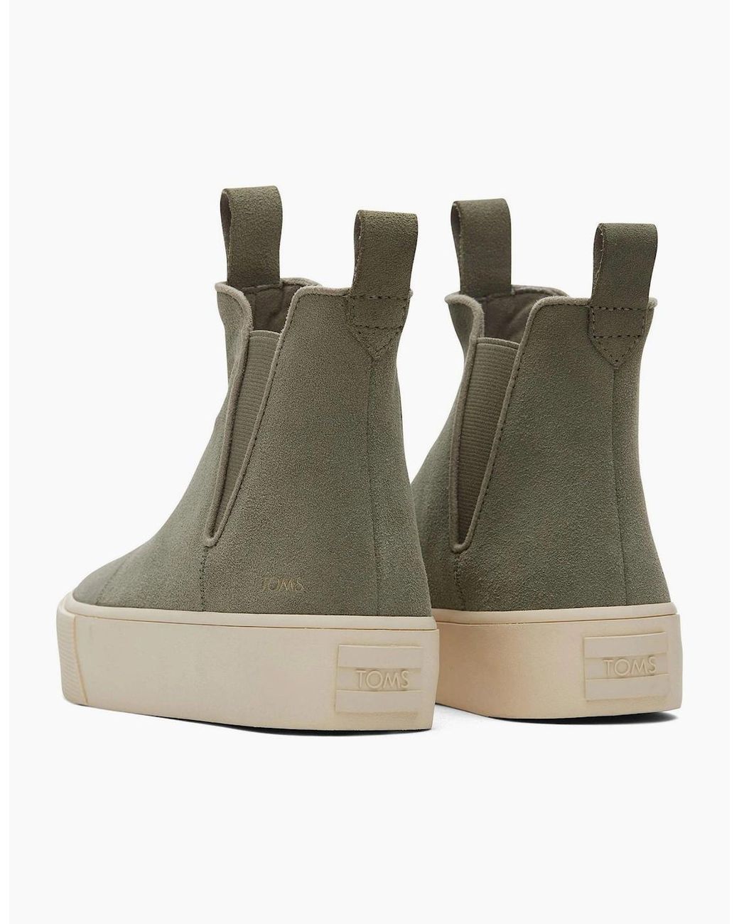 TOMS Green Fenix Platform Boots Vetiver