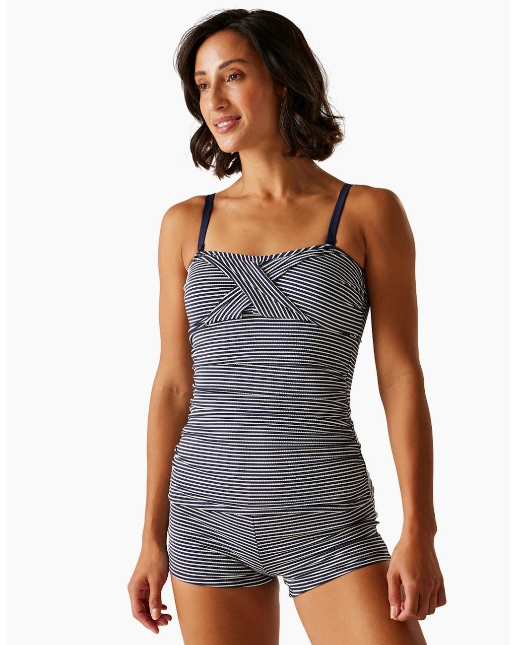 Regatta Blue Ladies Aceana Iii Seeksucker Tankini Top