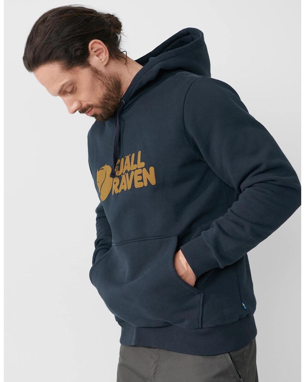 Fjallraven Blue Logo Hoodie for men
