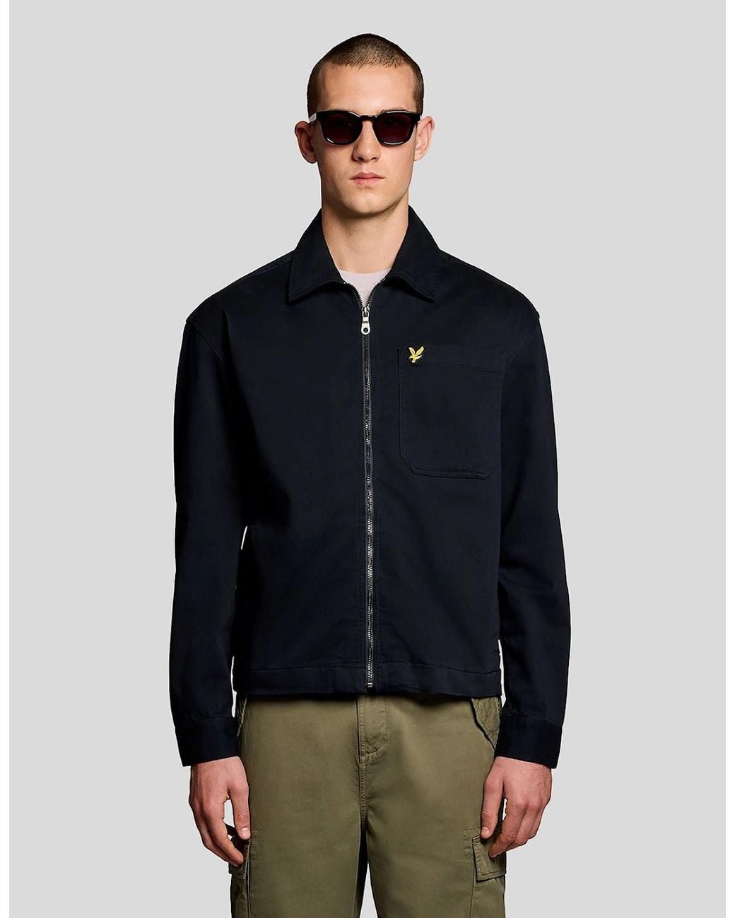 Lyle & Scott Blue Lightweight Enzyme Wash Overshirt for men