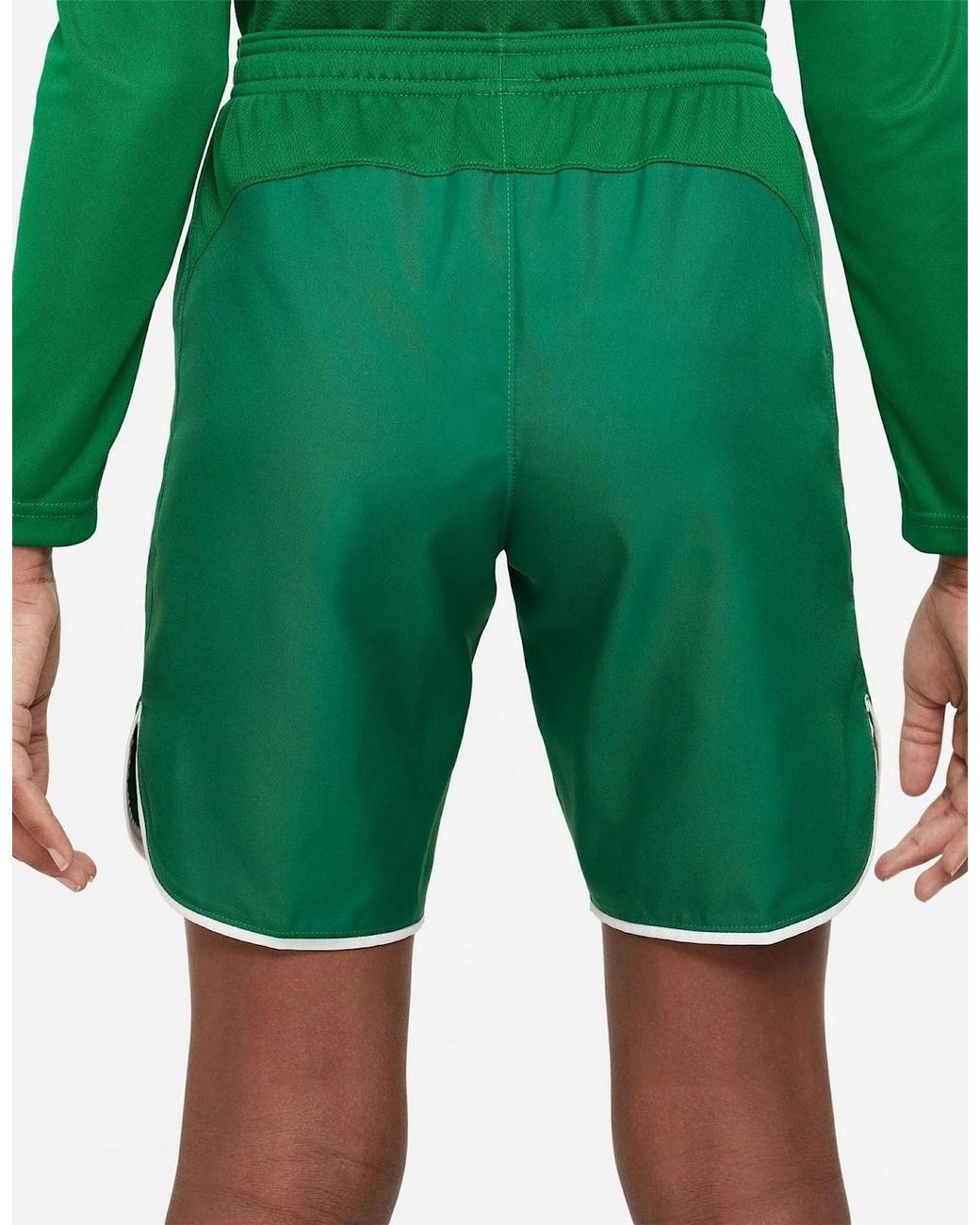 Nike Green Laser V Athletic Shorts With Notch Hem