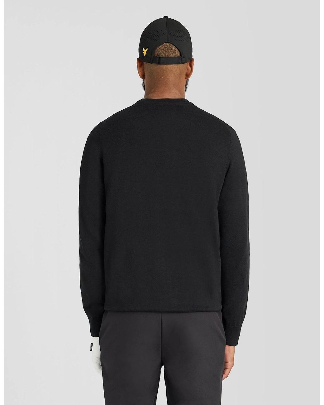 Lyle & Scott Black Eagle Cotton Blend Crew Neck Sweatshirt for men