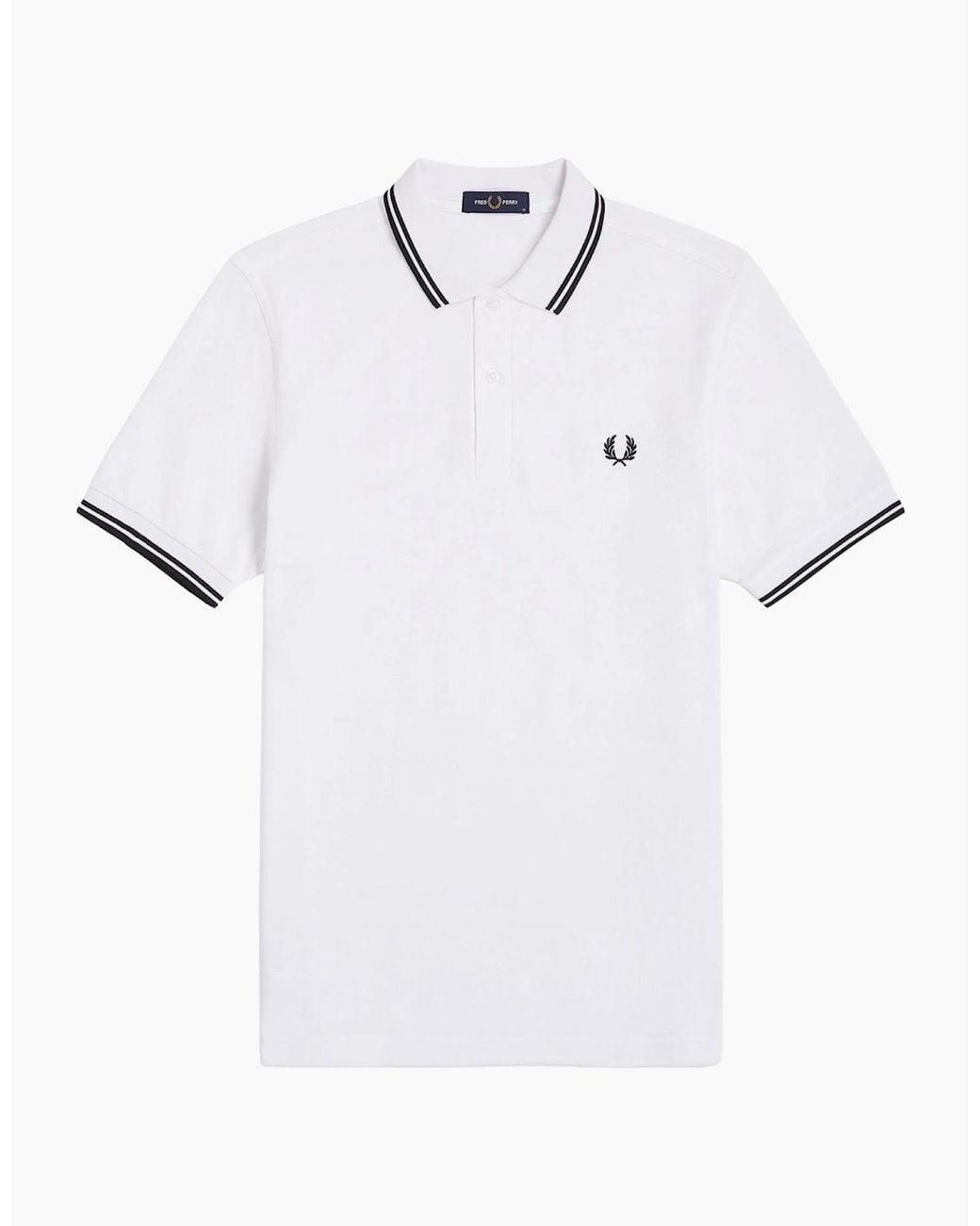 Fred Perry White Twin Tipped Polo Shirt for men