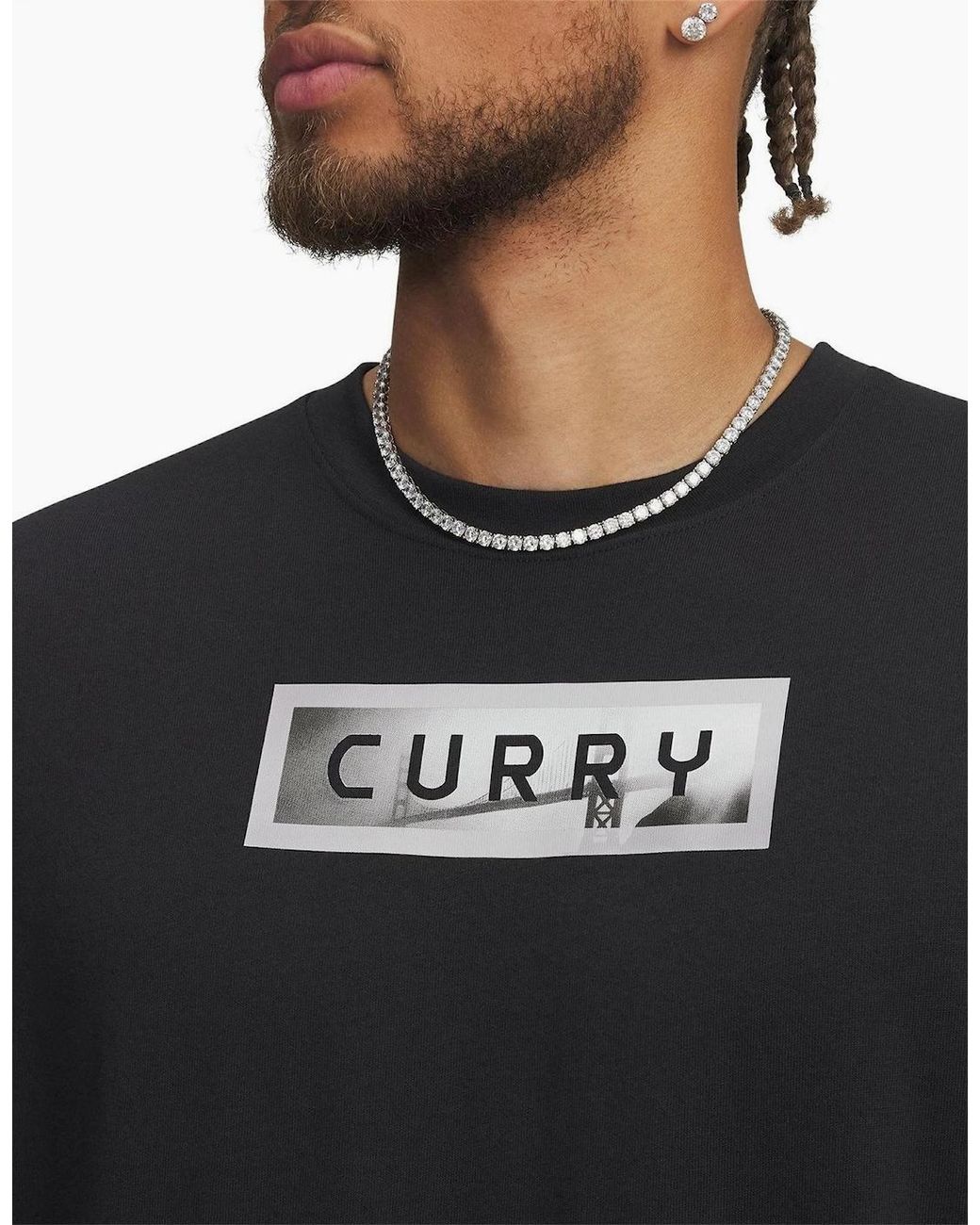 Under Armour Black Curry Crew Neck Short Sleeve Graphic T-Shirt for men