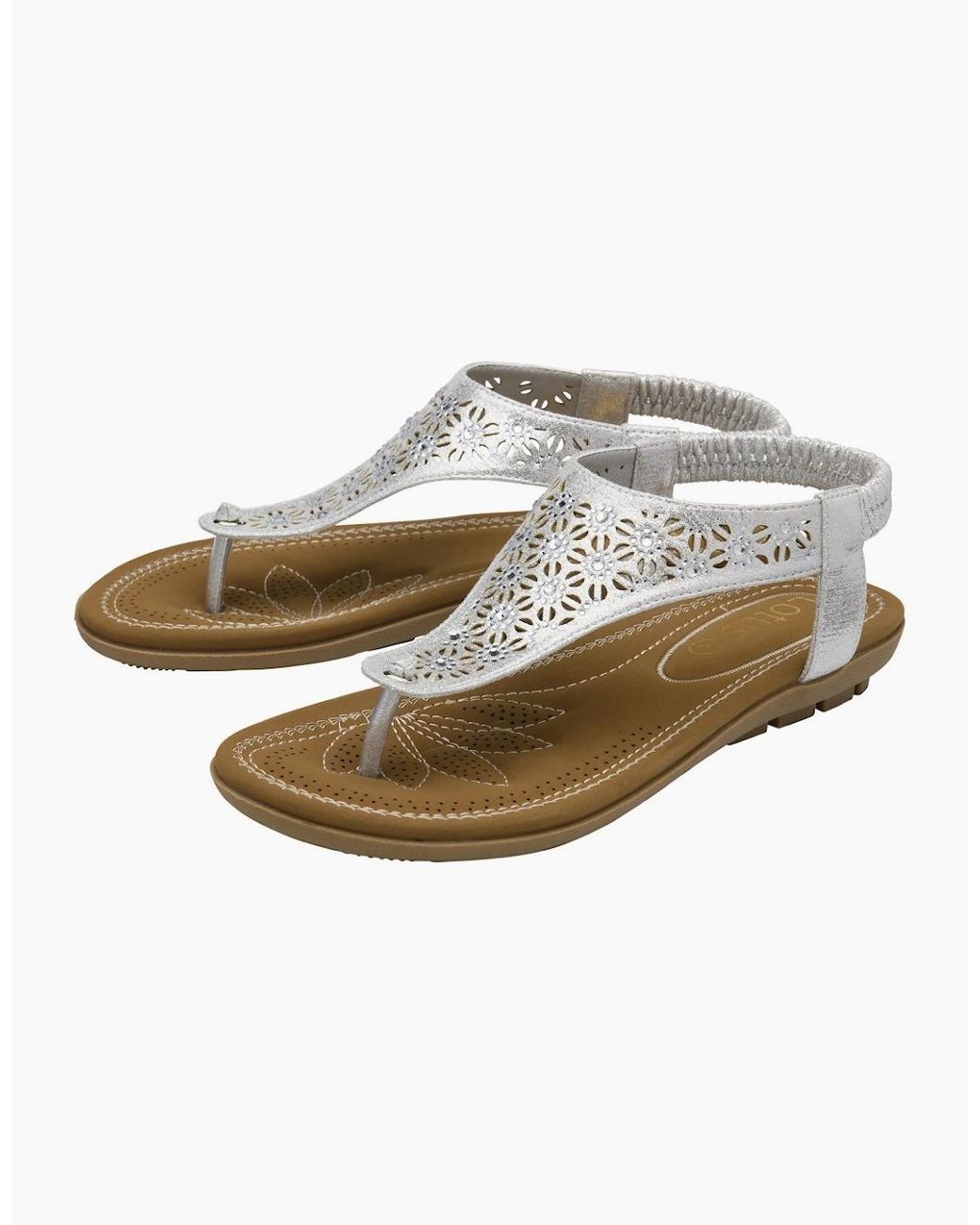 Lotus White Vena Sandals
