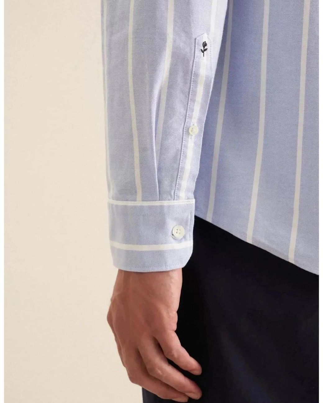 Seidensticker White Regular Fit Button Down Striped Oxford Shirt Light for men