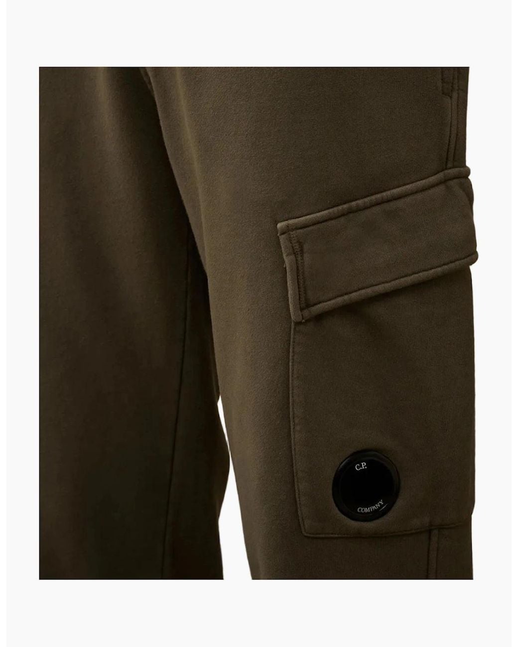 C P Company Green Resist Dyed Diagonal Fleece Lens Sweatpants for men