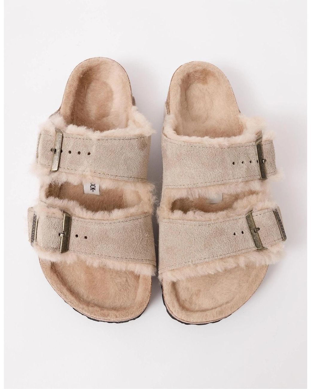 Birkenstock Arizona Natural Vl Shearling Sandals