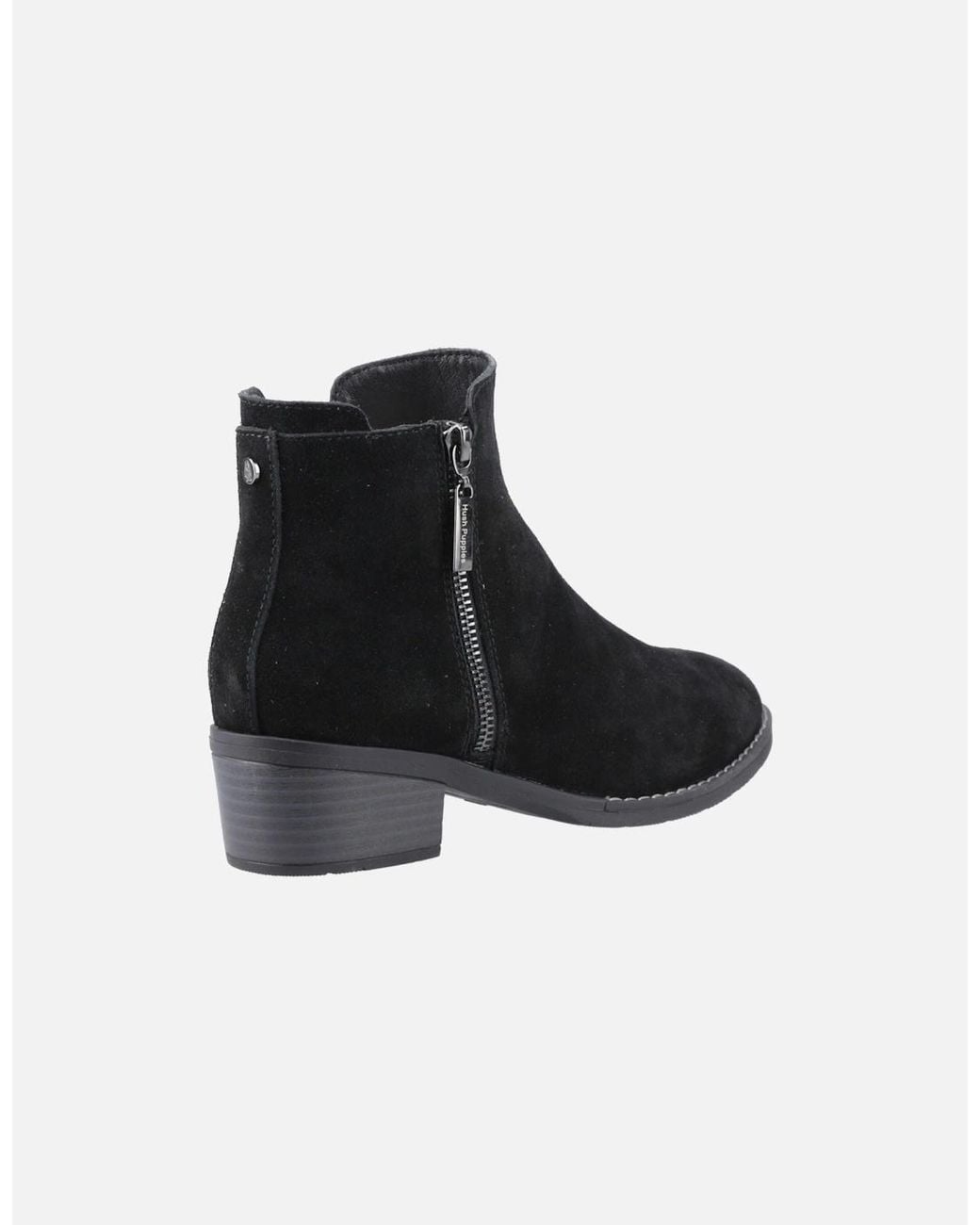 Hush Puppies Black Ingrid Suede Heeled Ankle Boots