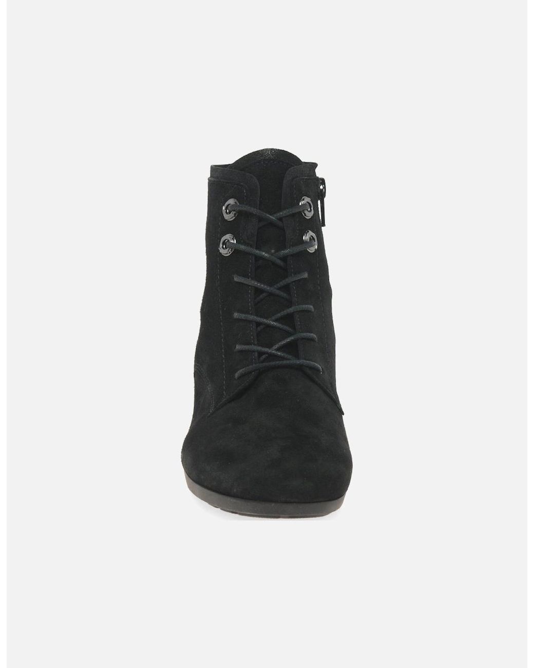 Gabor Black Boat Ankle Boots