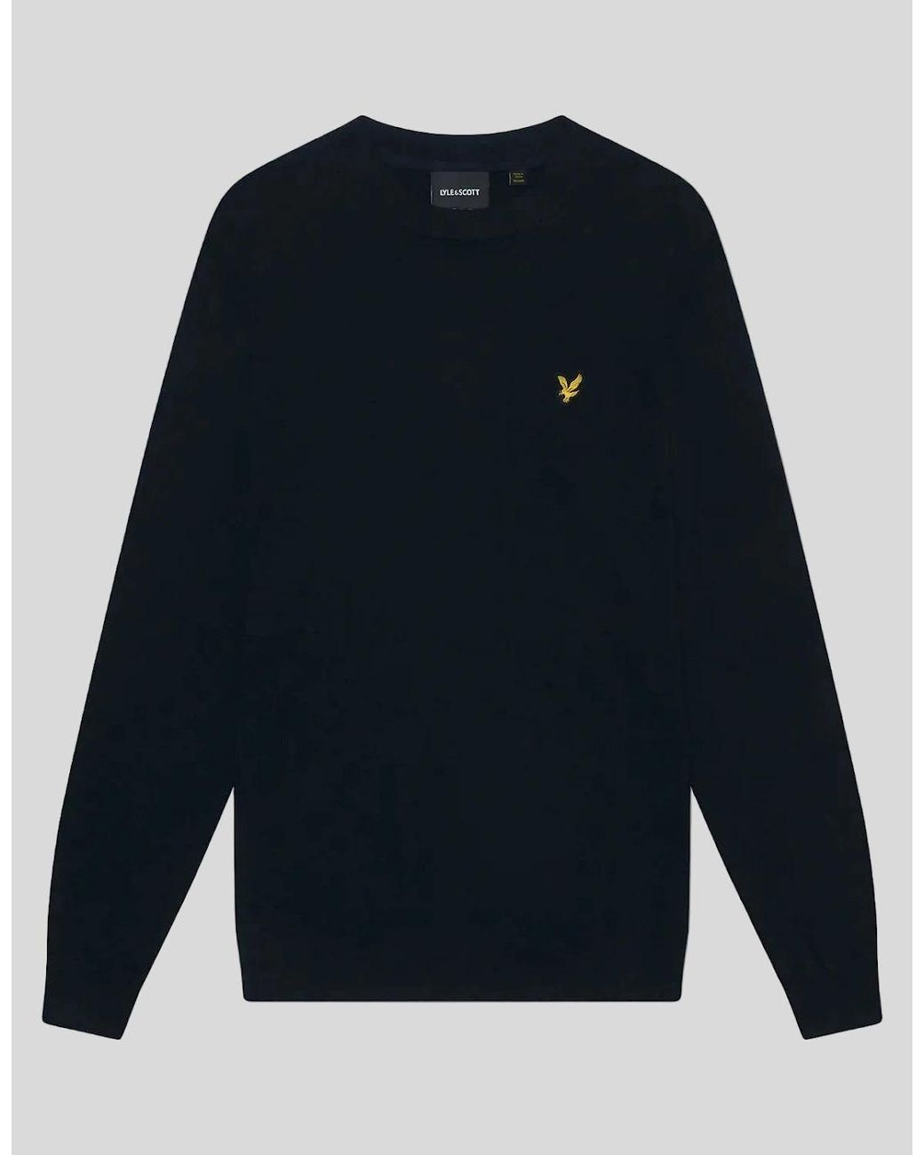 Lyle & Scott Blue Cotton Merino Crew Neck Jumper for men