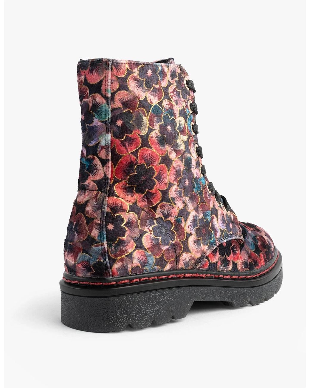 Heavenly Feet Multicolor Justina2 Viola Velour Ankle Boots Rose