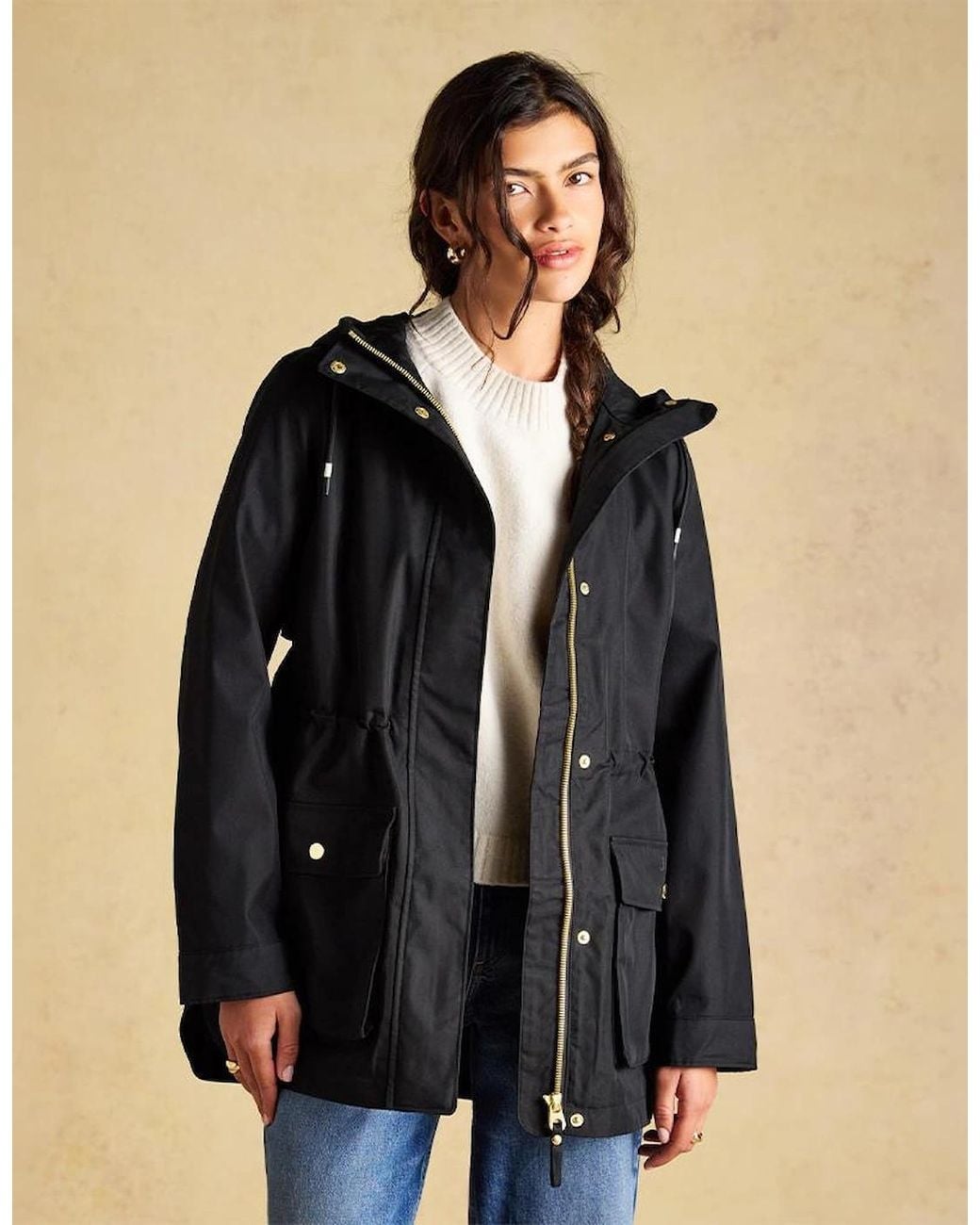 Joules Black Portwell Rain Coat