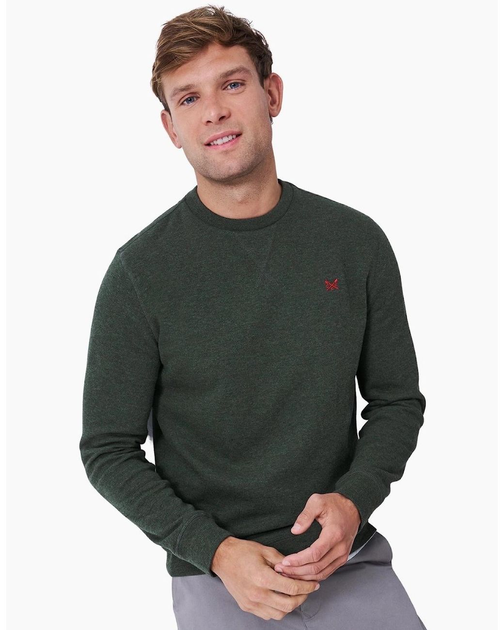 Crew Gray French Rib Crew Neck Sweatshirt for men