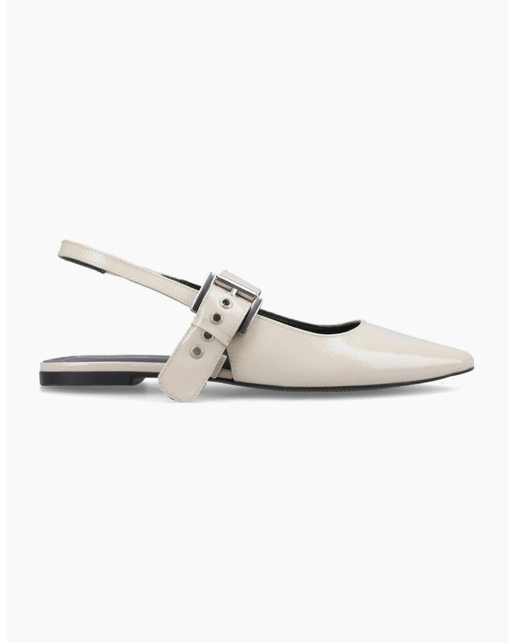 Hush Puppies White Diya Buckle Mary Jane Shoes