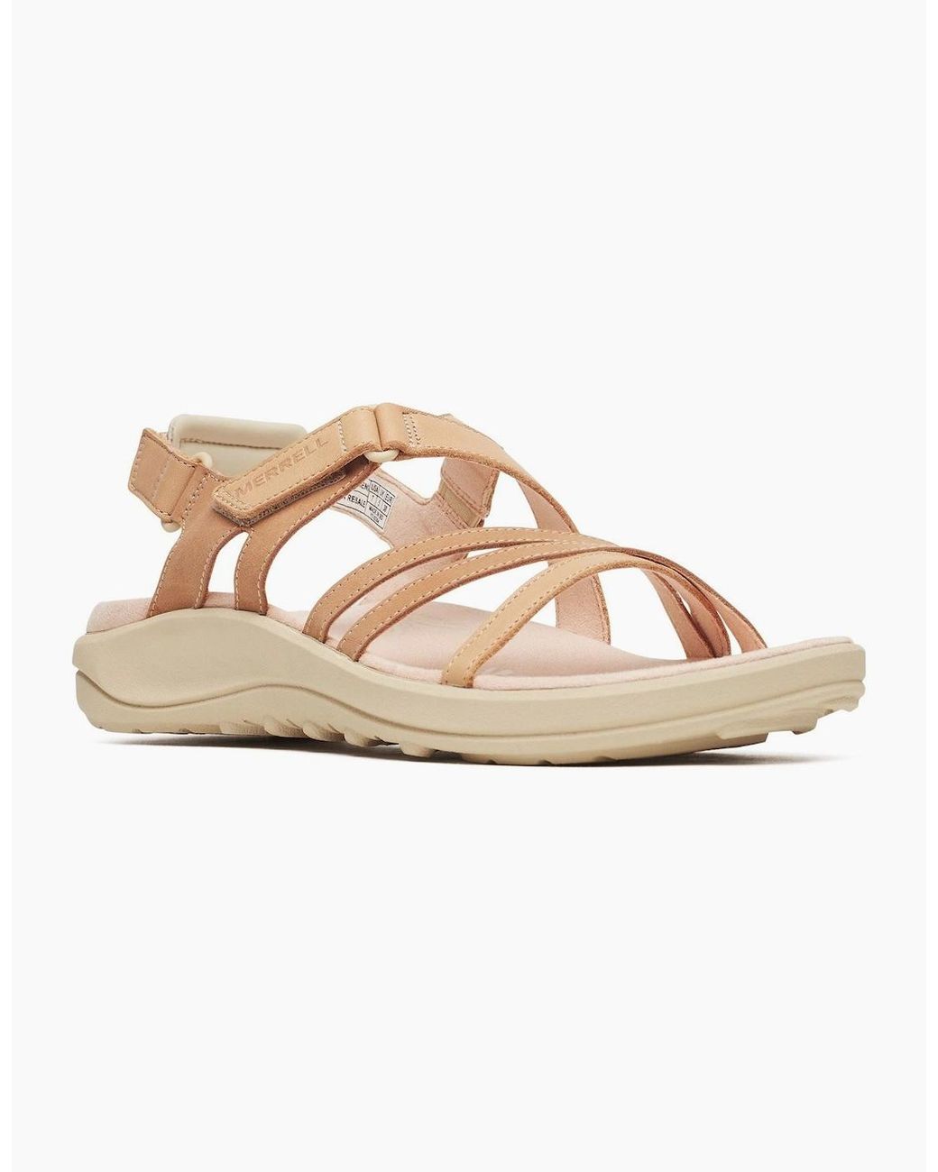 Merrell White Harbor Backstrap Leather Tan Rose Sandals
