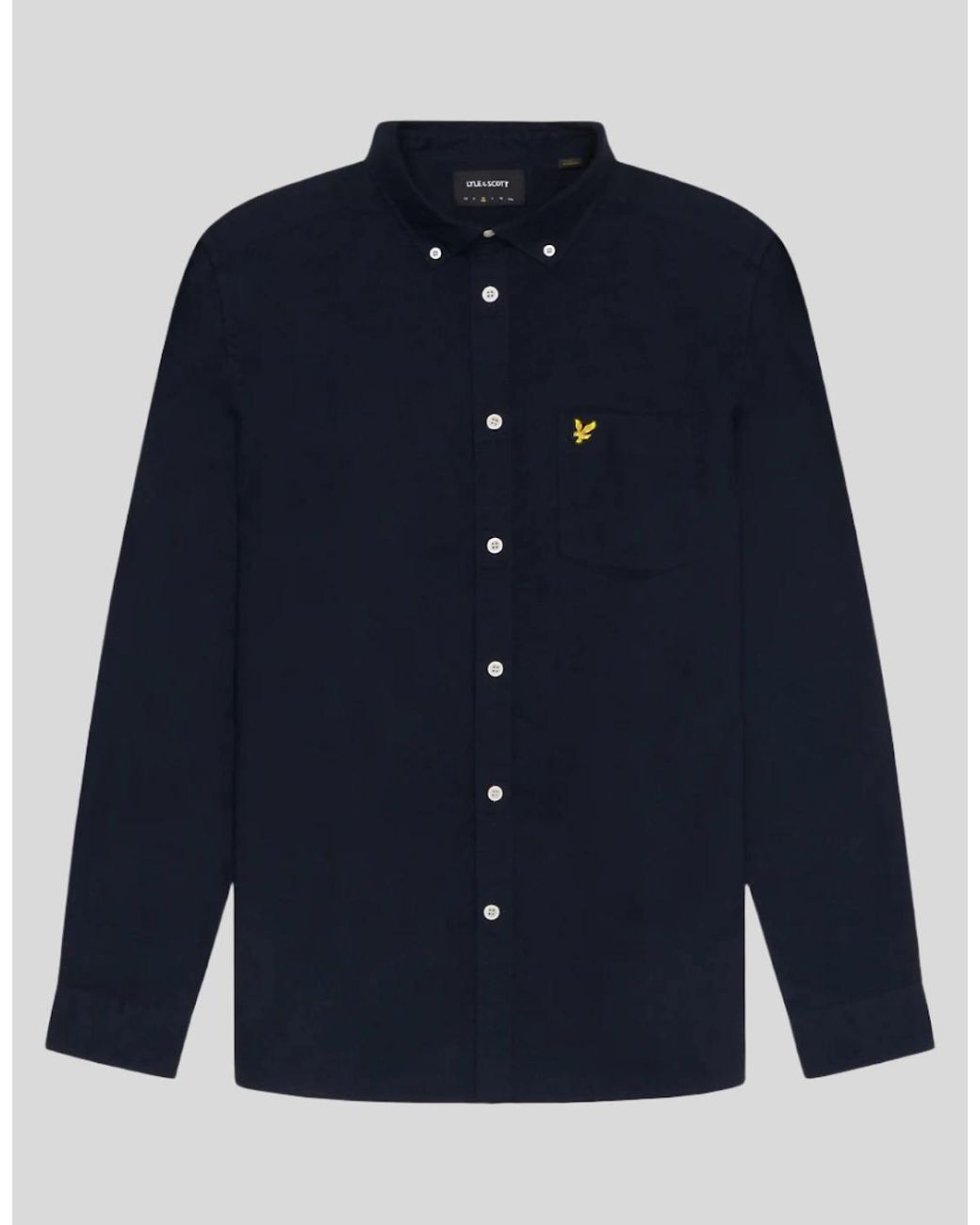 Lyle & Scott Blue Cotton Button Down Oxford Shirt for men