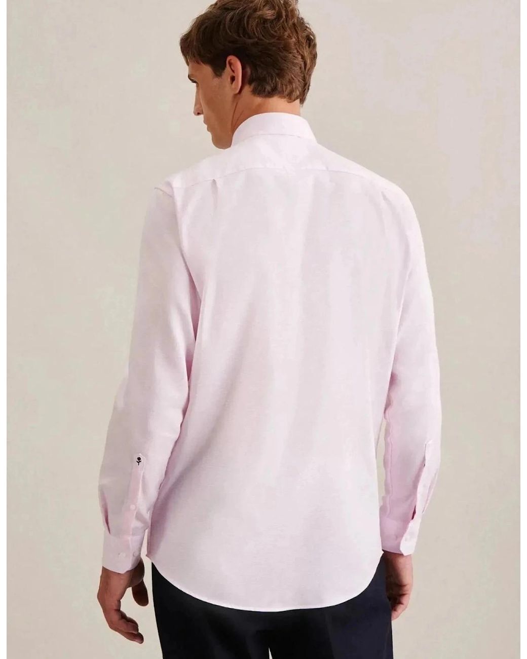 Seidensticker White Regular Fit No Iron New Kent Structured Business Shirt for men