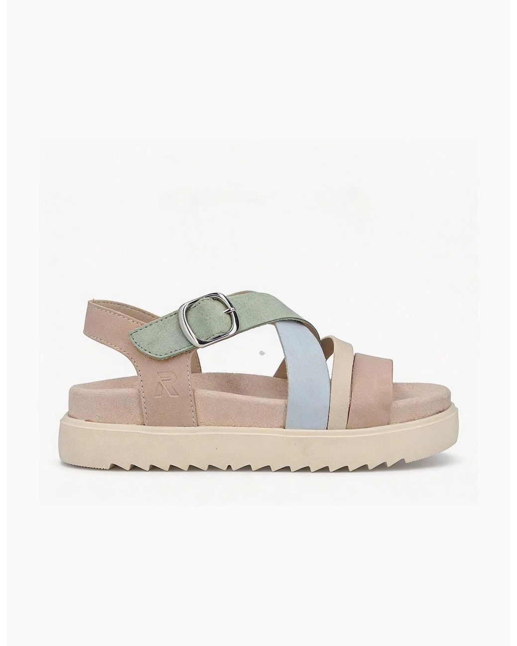 Rieker Pink V5663 Ankle Strap Sandals Multi