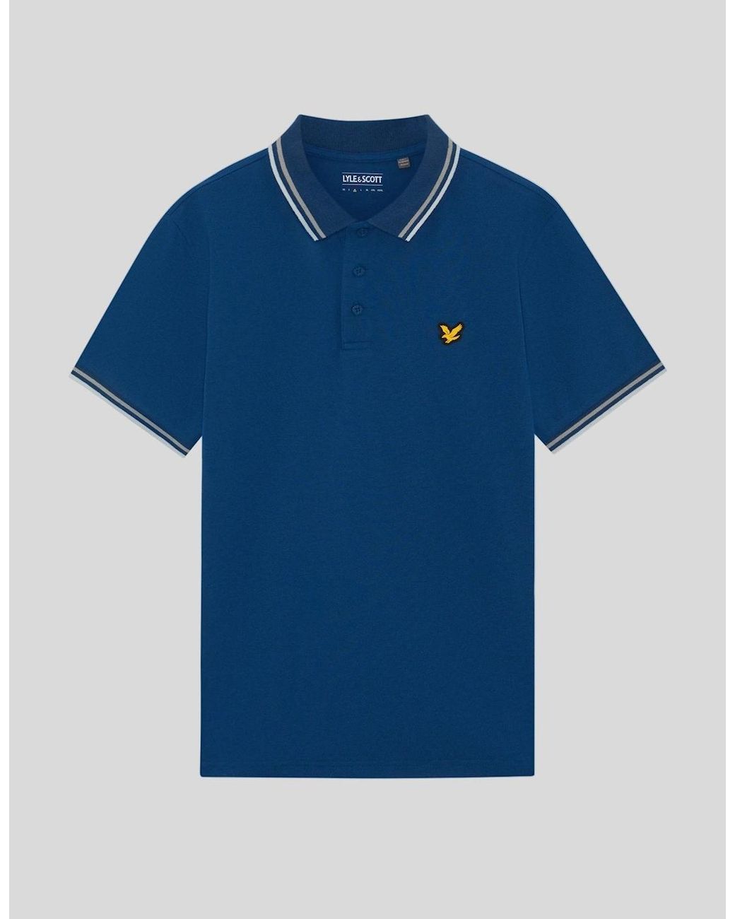 Lyle & Scott Blue Sports Tipped Polo Shirt for men