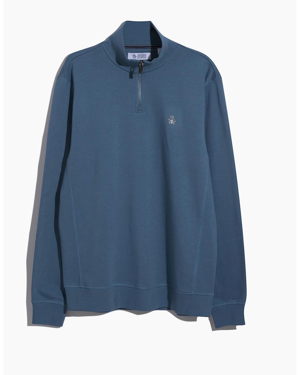 Original Penguin Blue Penguin Penguin 1/4 Zip Sweat Shirt Copen for men