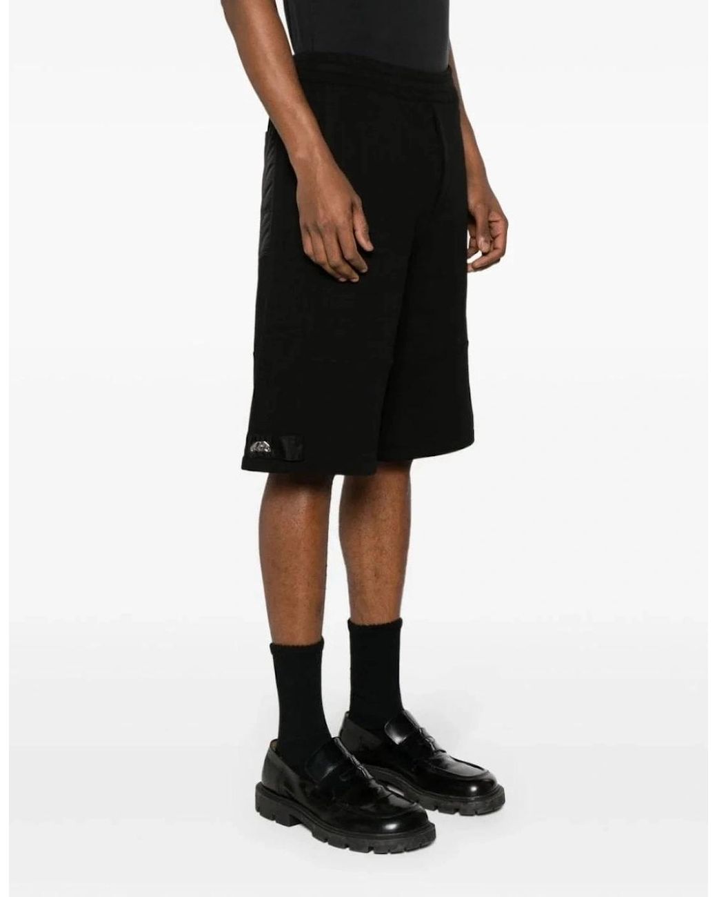 McQueen Black Seal Logo Jersey Shorts for men