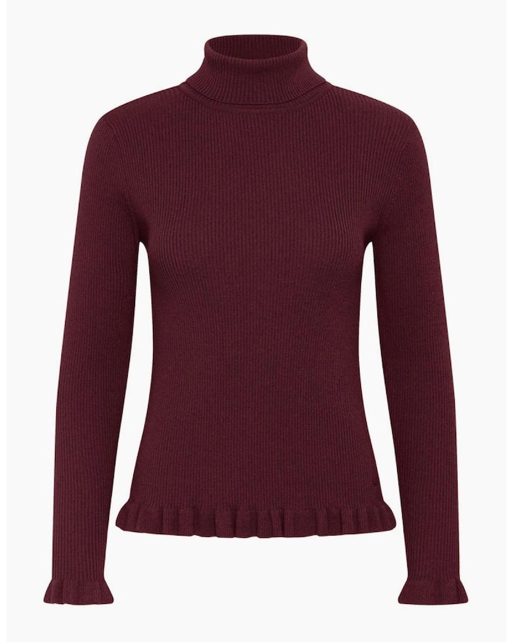 Cream Red Dela Knit Roll Neck