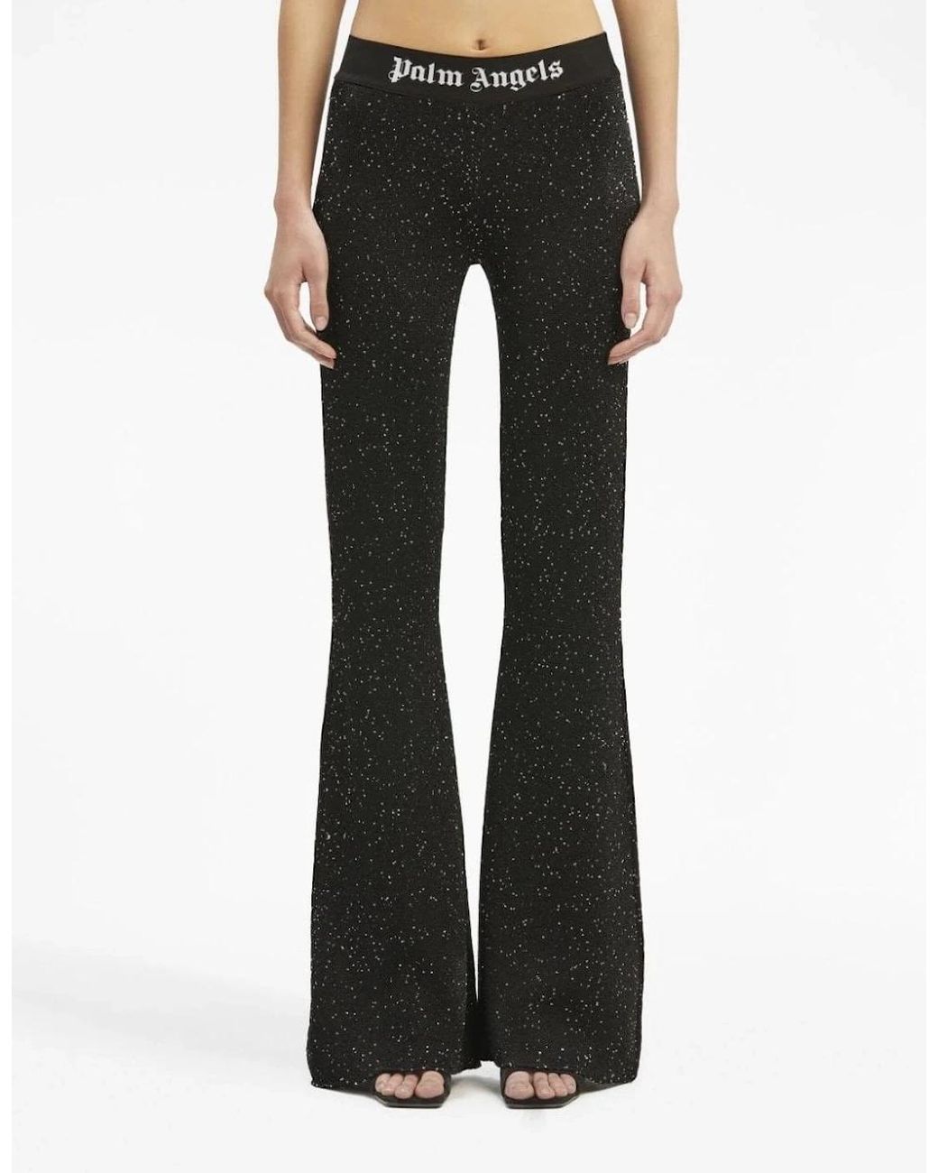 Palm Angels Black Soiree Knit Logo Pant
