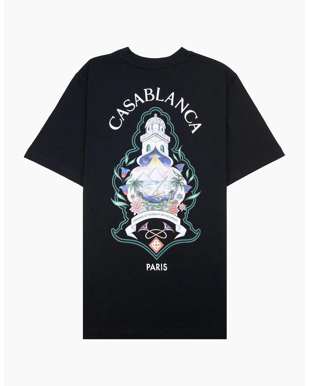 Casablanca Black Hotel Emblem Short Sleeve T-Shirt for men