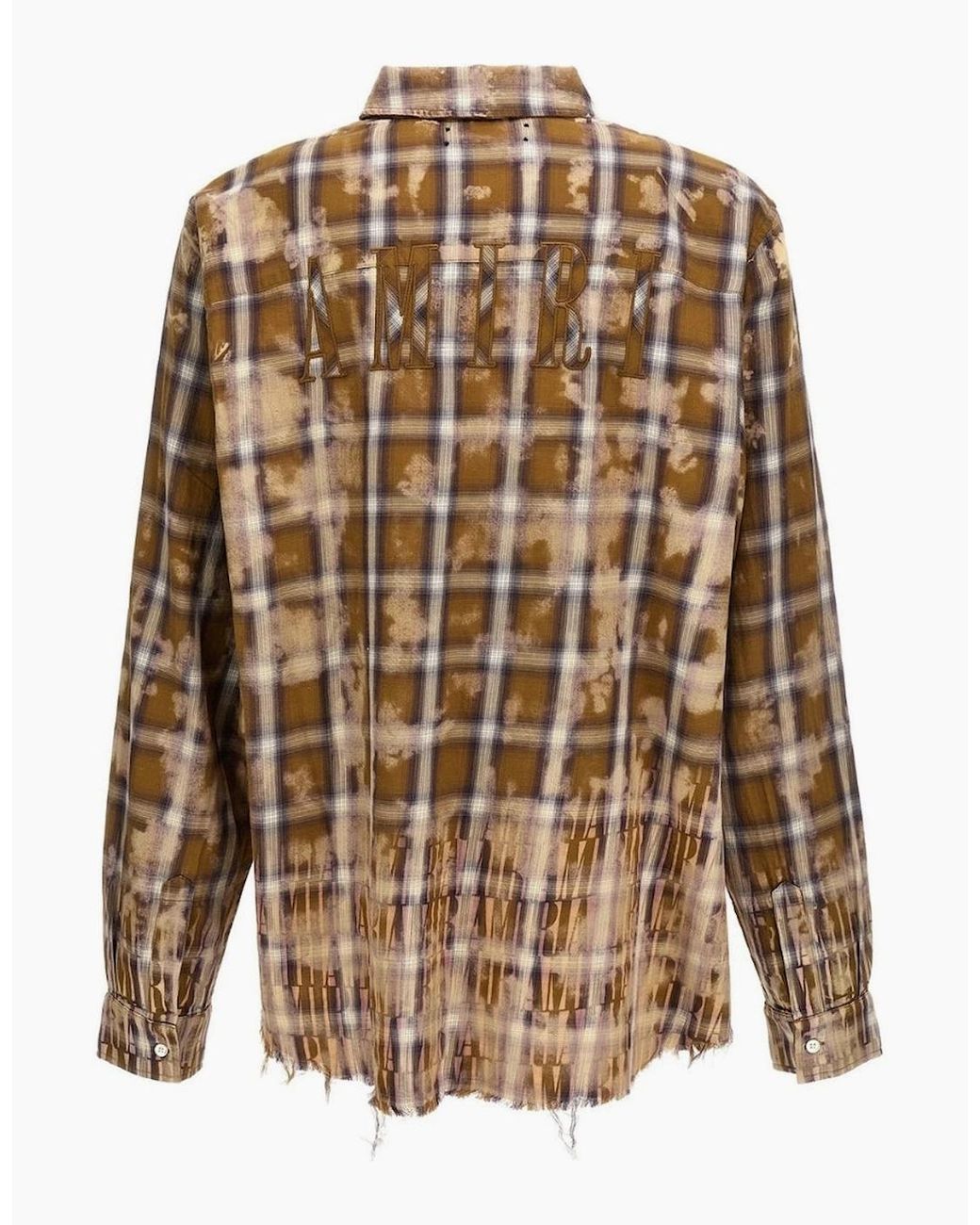 Amiri Multicolor Bleached Long Sleeve Flannel Shirt for men