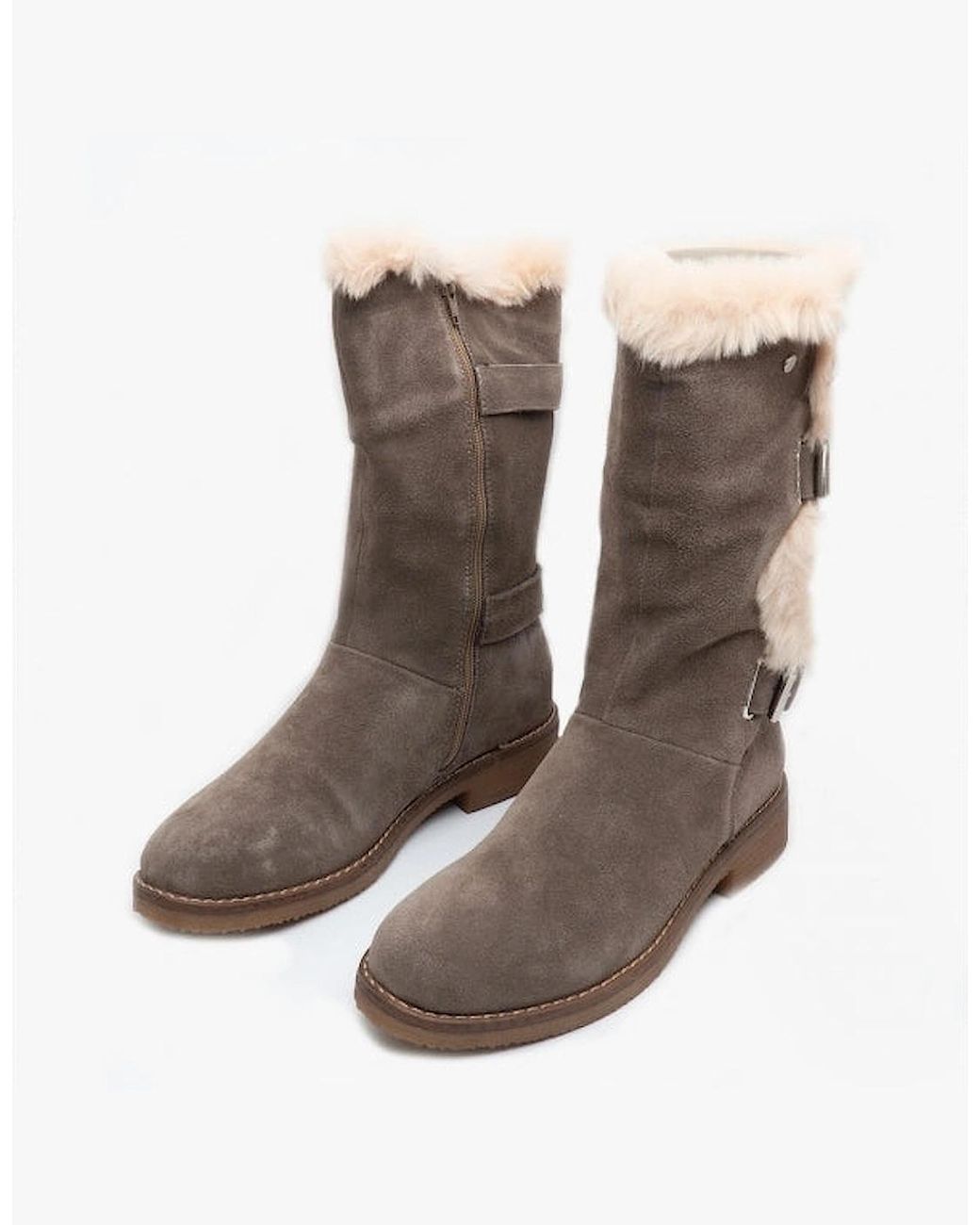 Hush Puppies Brown Megan Suede Mid-Calf Boots