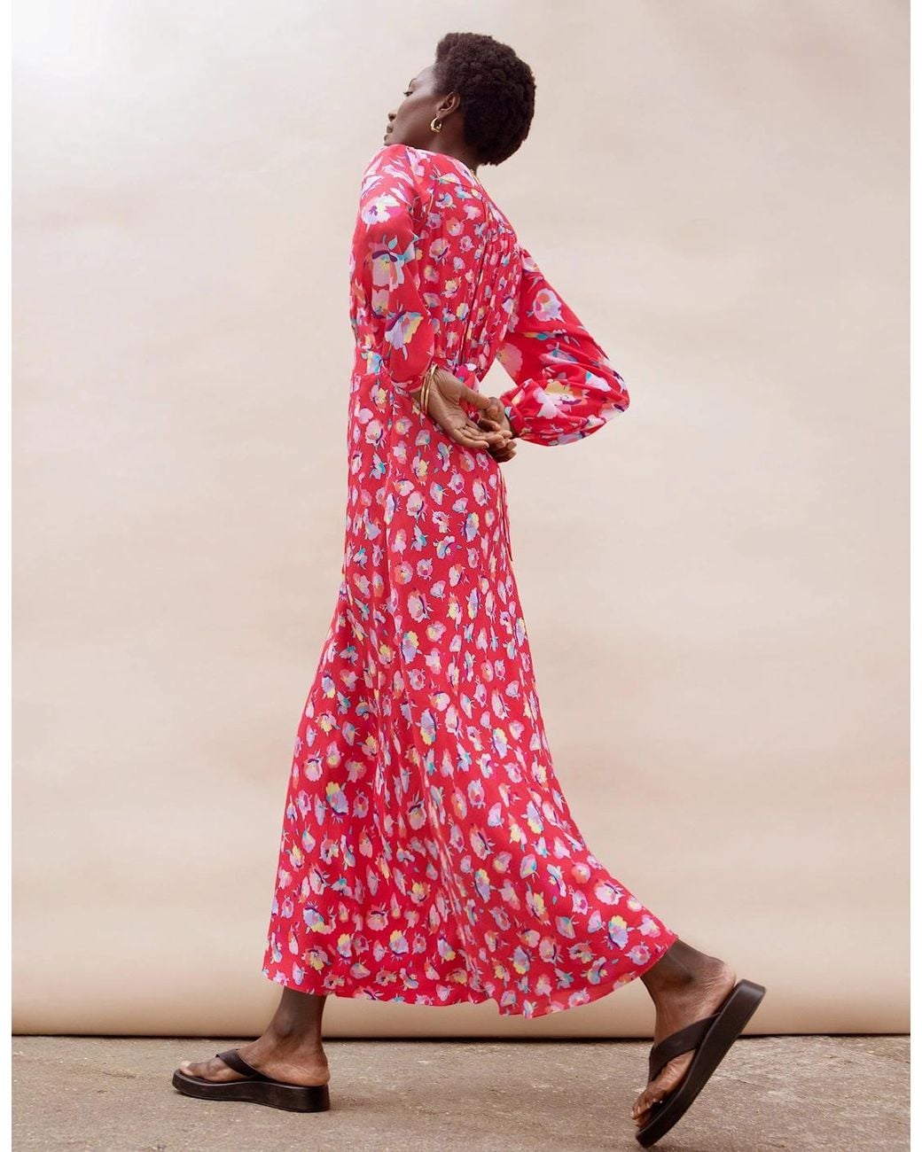 Ro&zo Pink Carnation Ditsy Print Tie Back Dress