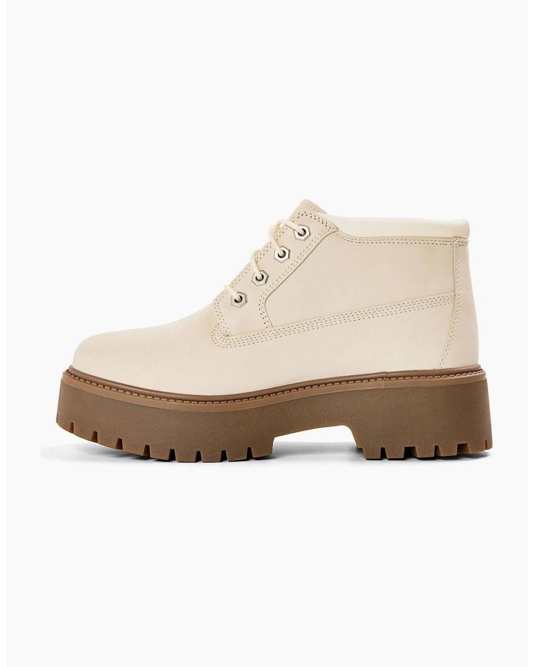 Timberland Natural Stone Street Mid Lace Up Platform Boots