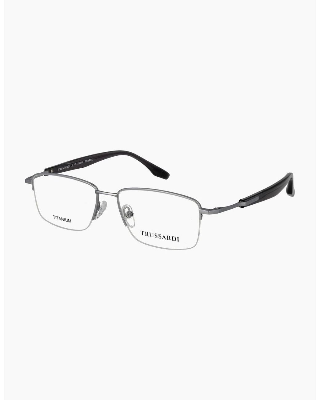 Trussardi Metallic Optical Frame Tsm1050T 03A 55 Titanium for men